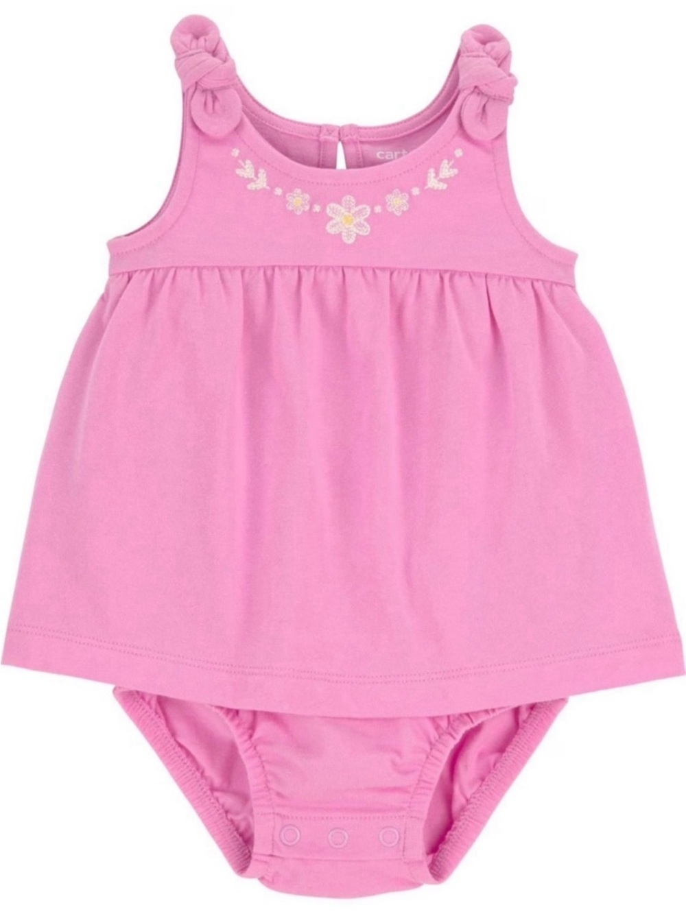 Carter's Pink Sleeveless Floral Embroidered dress